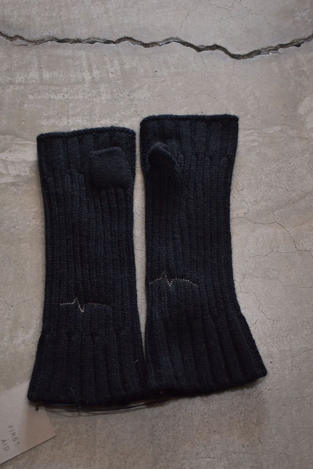 Over Lock Knit Arm Warmers "Black" / オーバーロックニットアームウォーマー"ブラック"