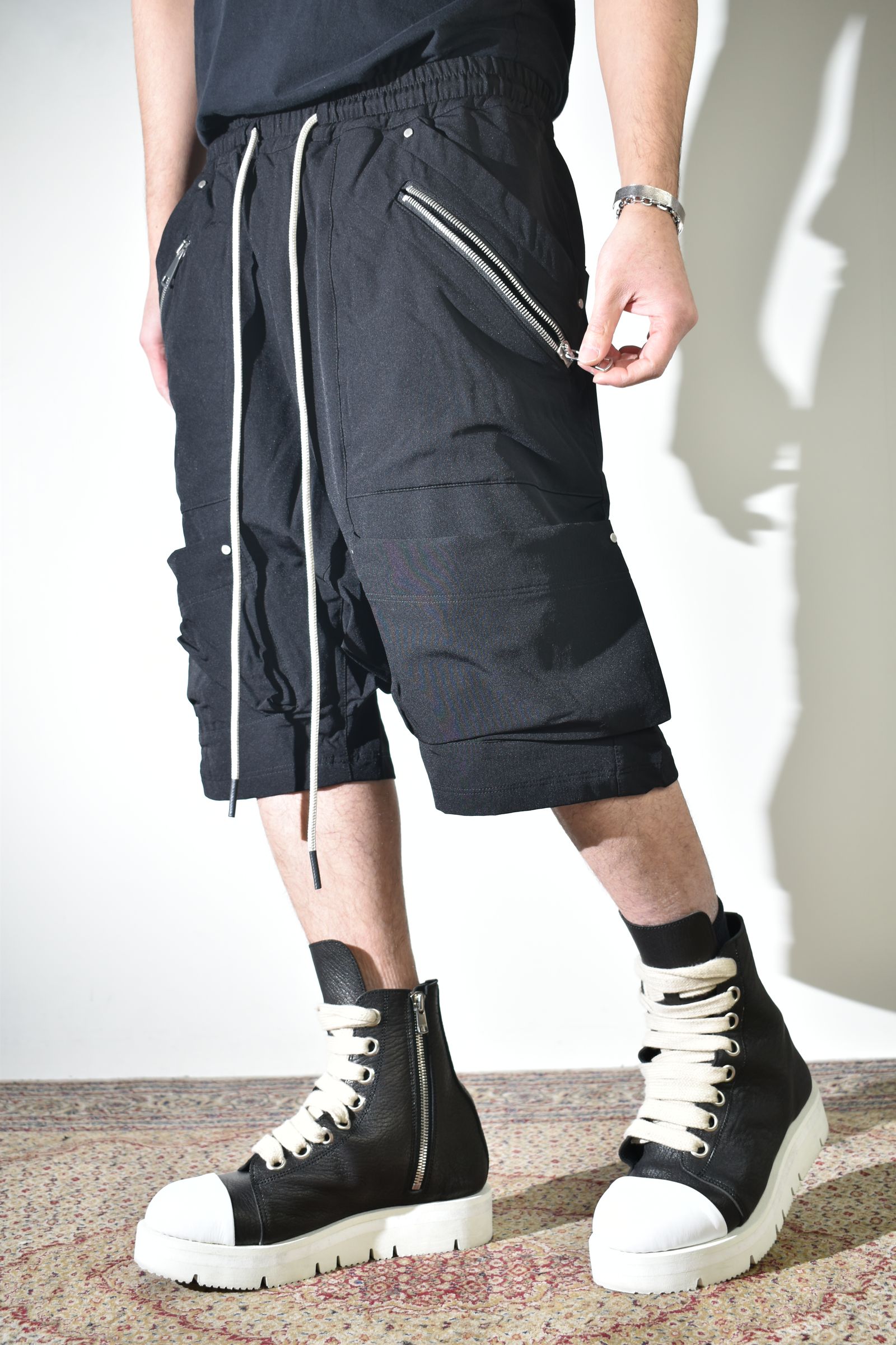 Stretch Nylon Cargo Shorts"Black" / ストレッチナイロンカーゴショーツ"ブラック"