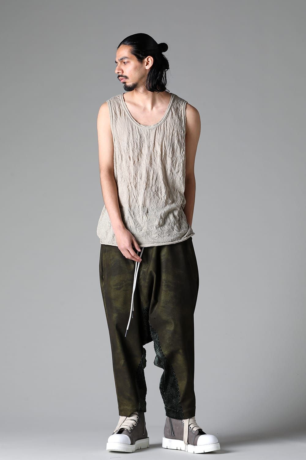 《2025AW先行予約》Gauze Washer Tank Top"Black / Grey / Ivory /Beige" /ガーゼワッシャタンクトップ"ブラック / グレー / アイボリー /ベージュ"