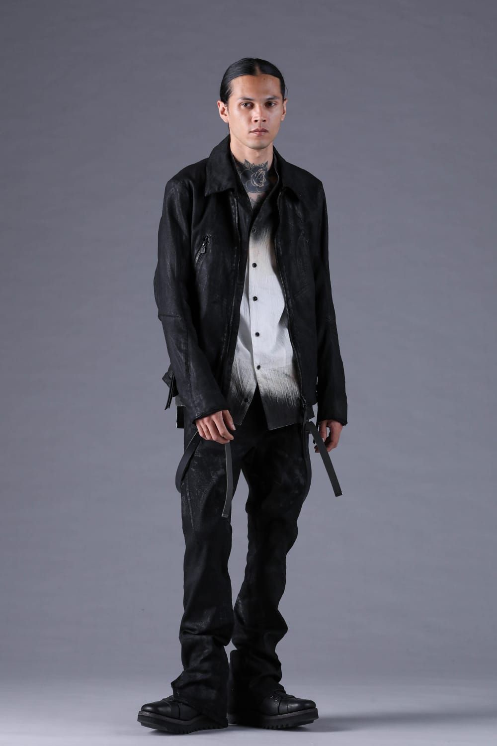 《2027SS先行予約分》Stretch Denim Coated Jacket"Black" / ストレッチデニムコーディングジャケット"ブラック"