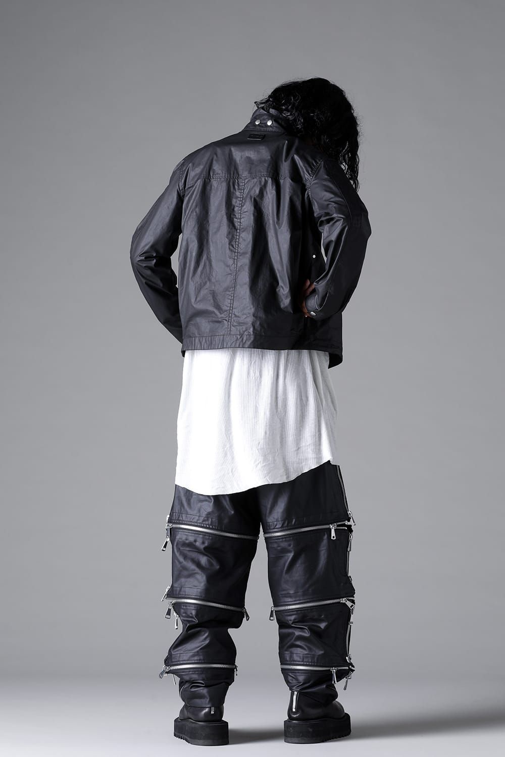 《2026SS先行予約》Matte Coating Zip Wide Pants"Black" / マットコーティングジップワイドパンツ"ブラック"