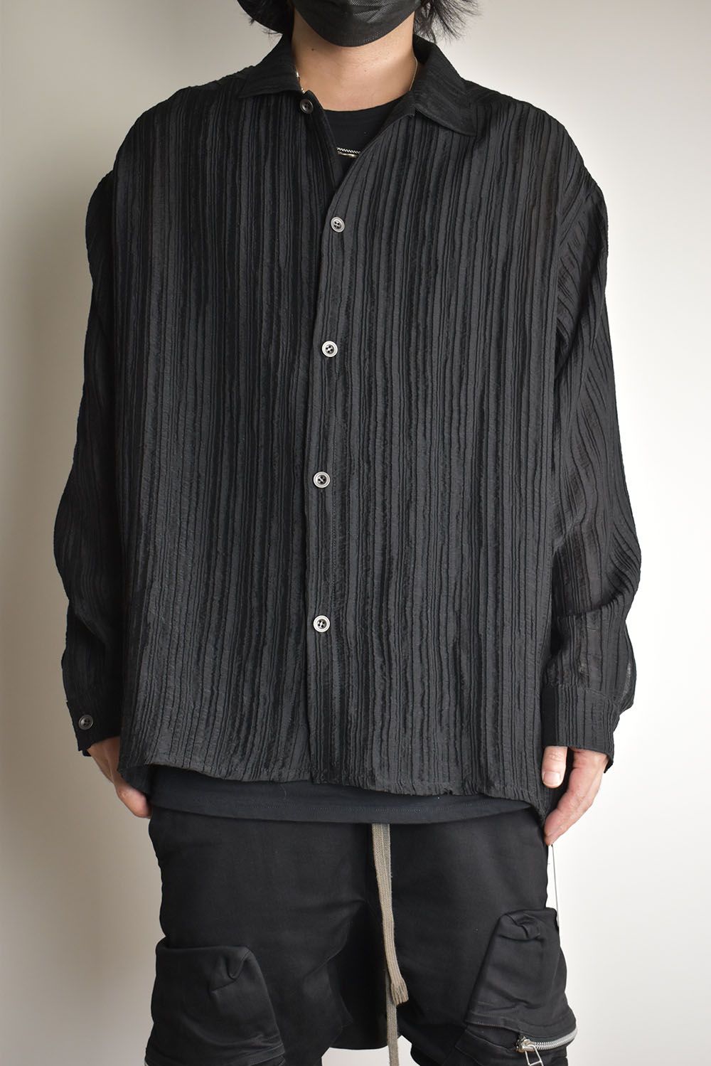 Sheer Yoryu Shirts"Black"/シアーシャツ"ブラック"