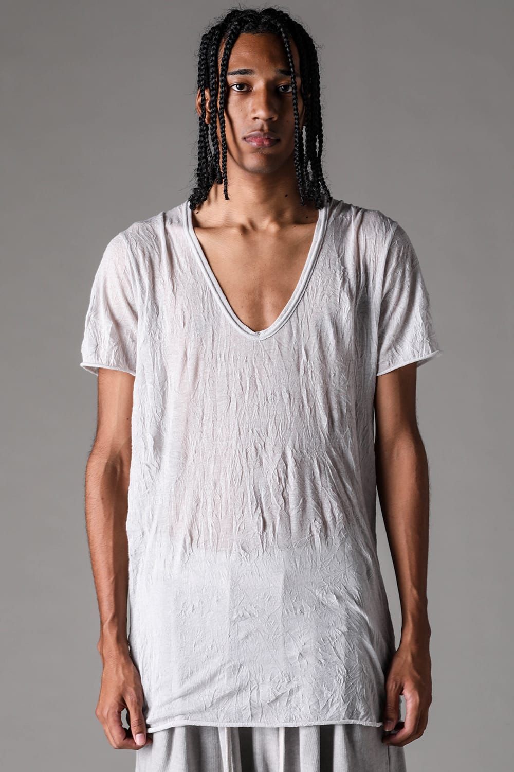 《2027SS先行予約》Washed Guize V-Neck Tee"Black / White /L.Grey /Grey" / ウォッシュドガーゼVネックTee"ブラック / ホワイト /ライトグレー /グレー"
