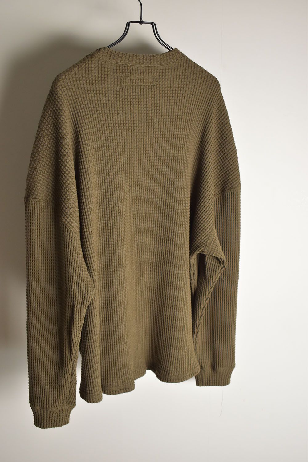 Heavy Waffle Over Size Top"Olive" / ヘビーワッフルオーバーサイズトップ"オリーブ"