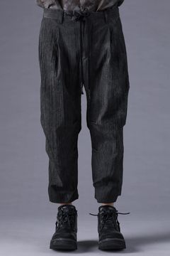 《2027SS先行予約分》Mura-Dye Toby Stripe Cropped Pants"Black" / ムラ染トビーストライプクロップドパンツ"ブラック"