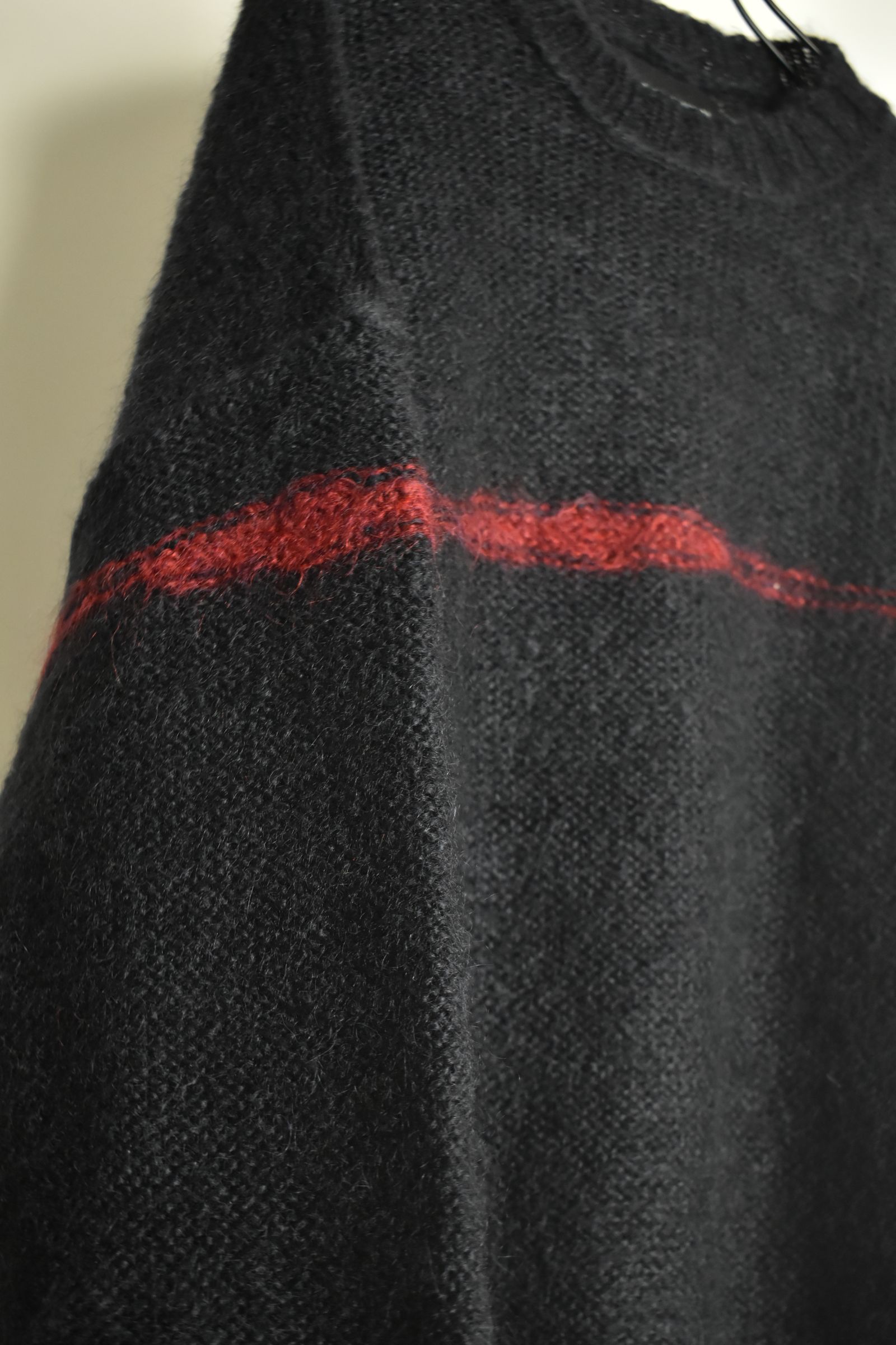 Mohair Knit Pullover "Black-Red" / モヘアニットプルオーバー"ブラックレッド"