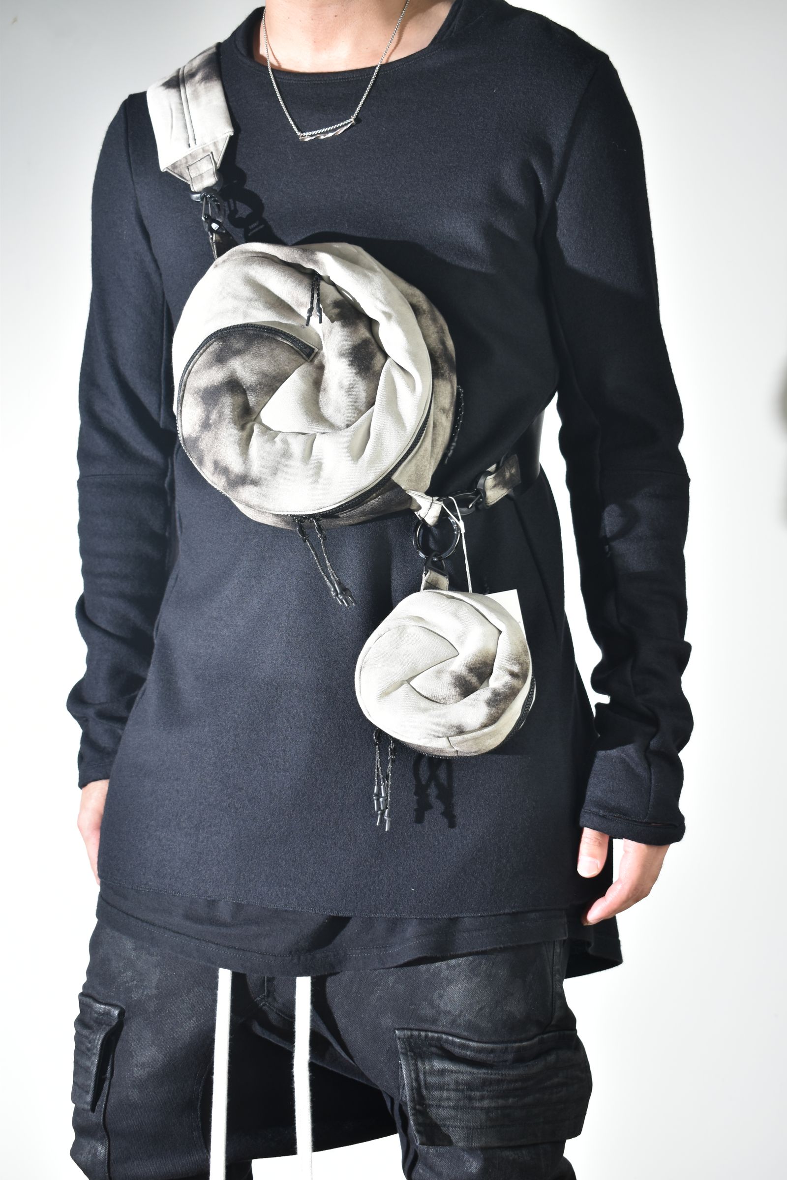 Sphere Shoulder Bag "Black Bleached" / スフィアショルダーバッグ"ブラックブリーチ"