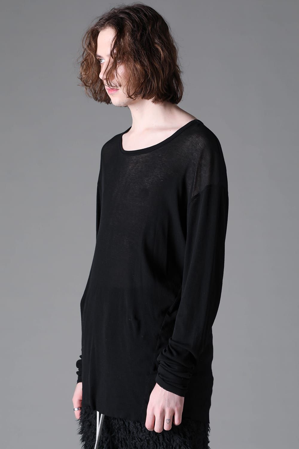 《2026AW先行予約》Back Printed Rib Long  Sleeve Tee"Black / D.Grey / Ivory /Khaki"バックプリントリブロングスリーブTee"ブラック/ダークグレー/アイボリー/カーキ"