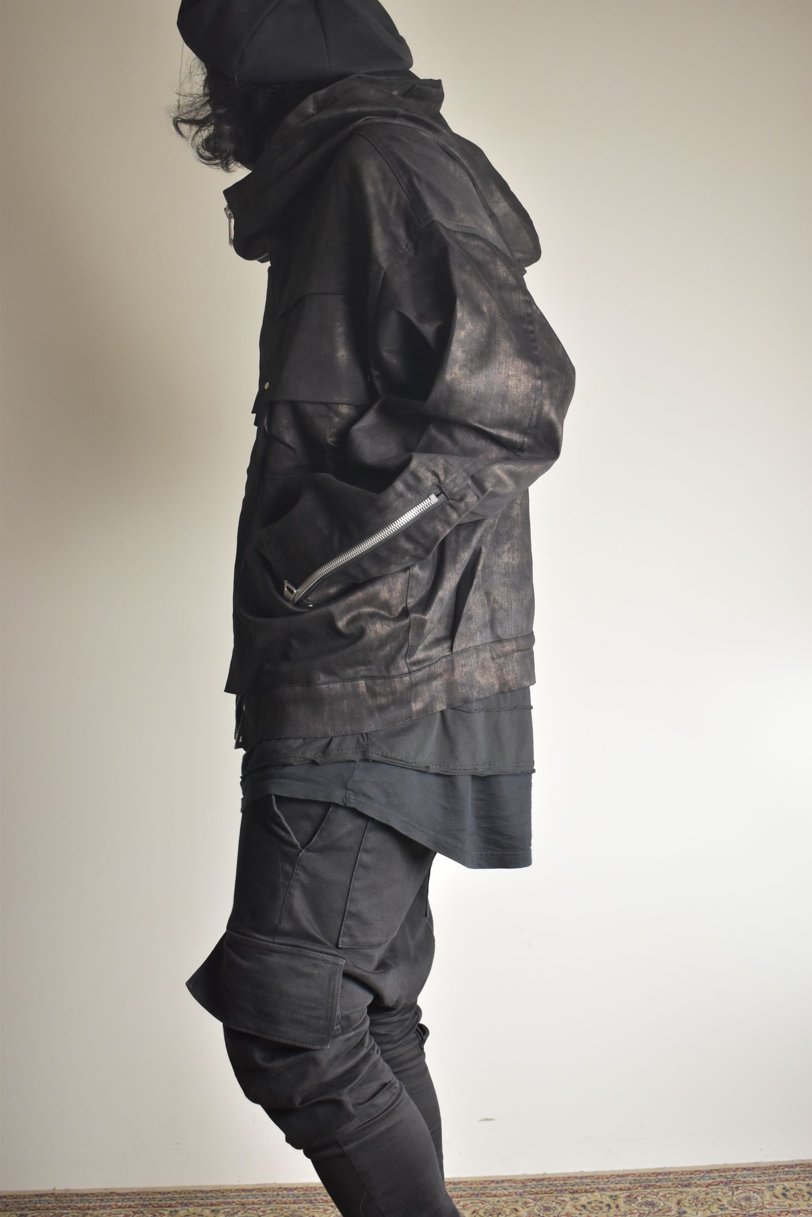 Metal Steam Camouflage Hooded Blouson"Black × Brown" / メタルスチームカモフラージュ フーデッドブルゾン"ブラック×ブラウン"