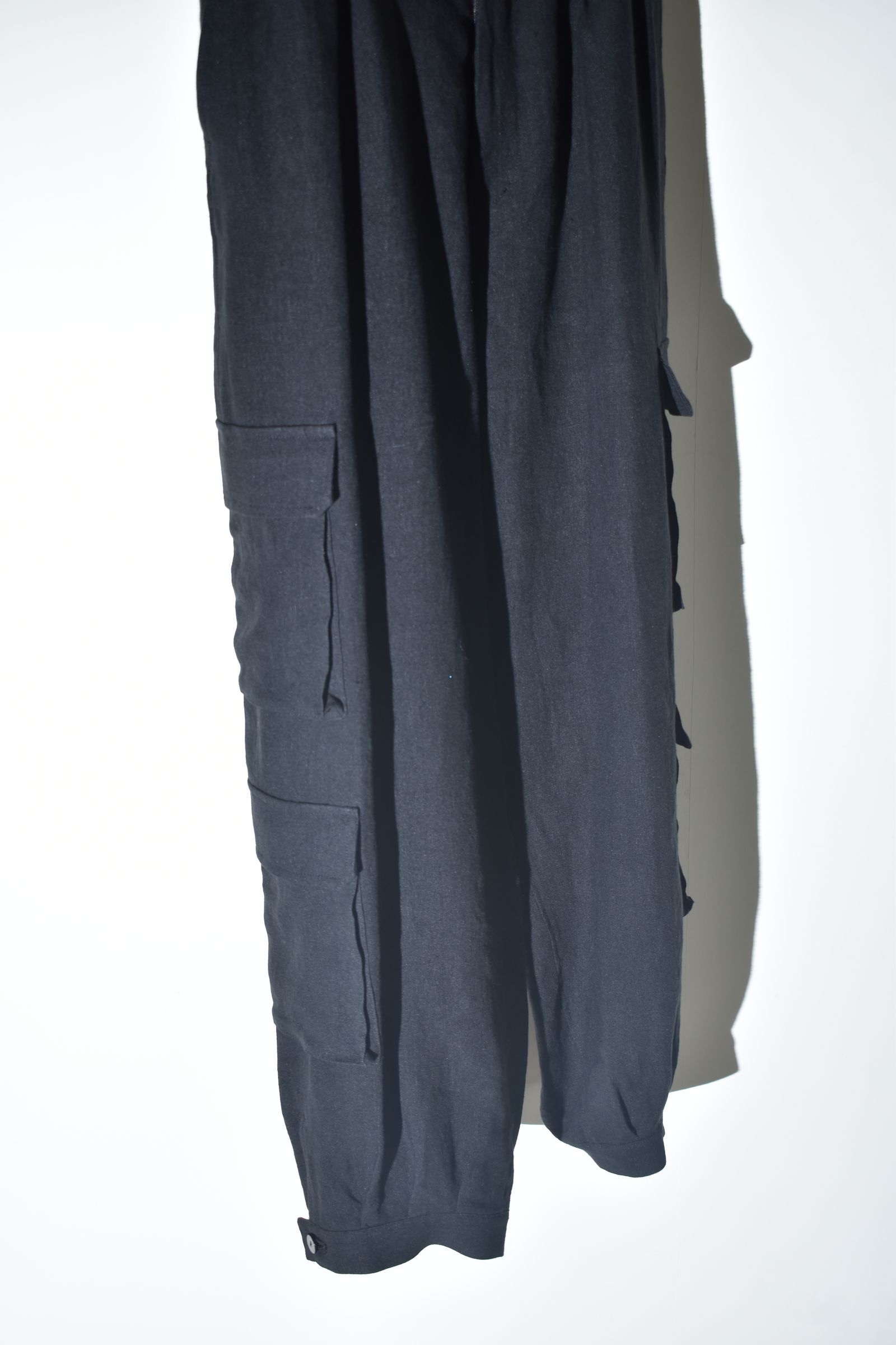 Linen Cargo Pants "Black" / リネンカーゴパンツ"ブラック"