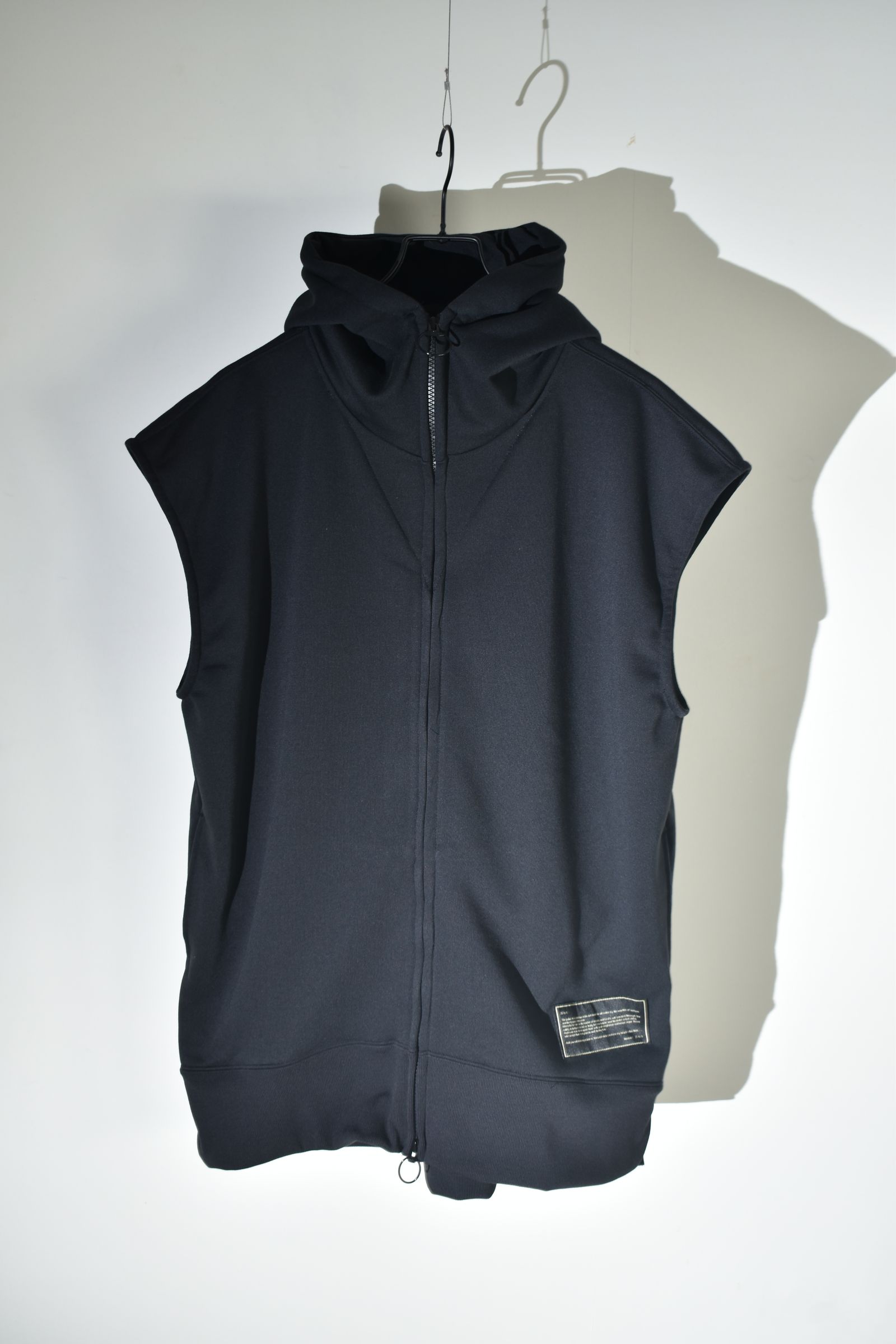 No Sleeve Zip Hoodie"Black" / ノースリーブジップフーディ"ブラック"