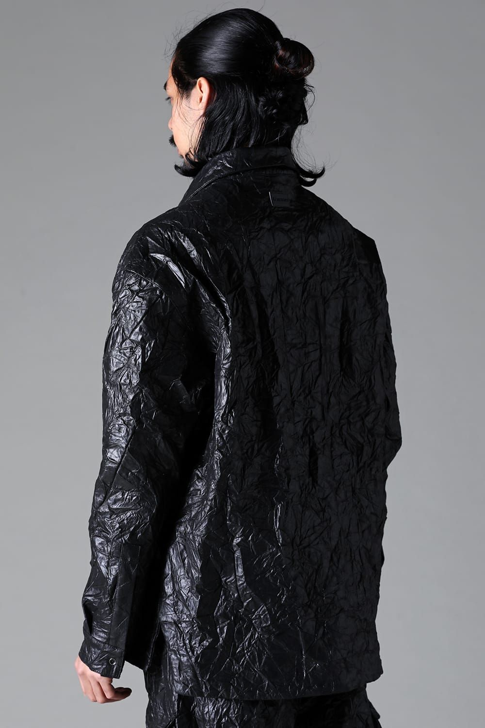 Washer Synthetic Leather Shirts"Black" / ワッシャーシンセティックレザーシャツ"ブラック"