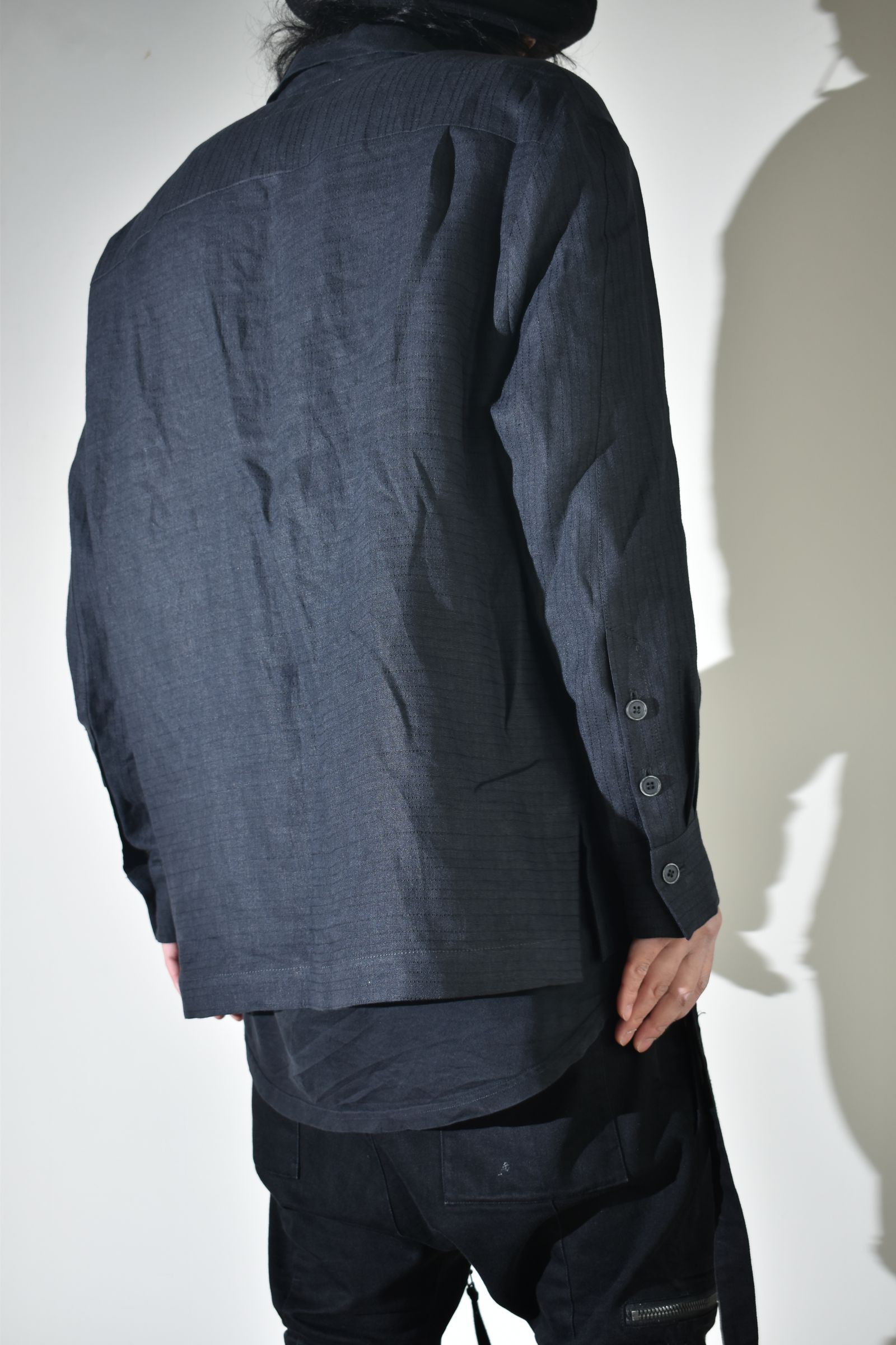 Linen Silk Shirts Jacket"Tuxedo" / リネンシルクシャツジャケット"タキシード"