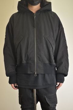Nylon Wool Twill Hooded Jacket"Black" / ナイロンウールツイルフーデッドジャケット"ブラック"