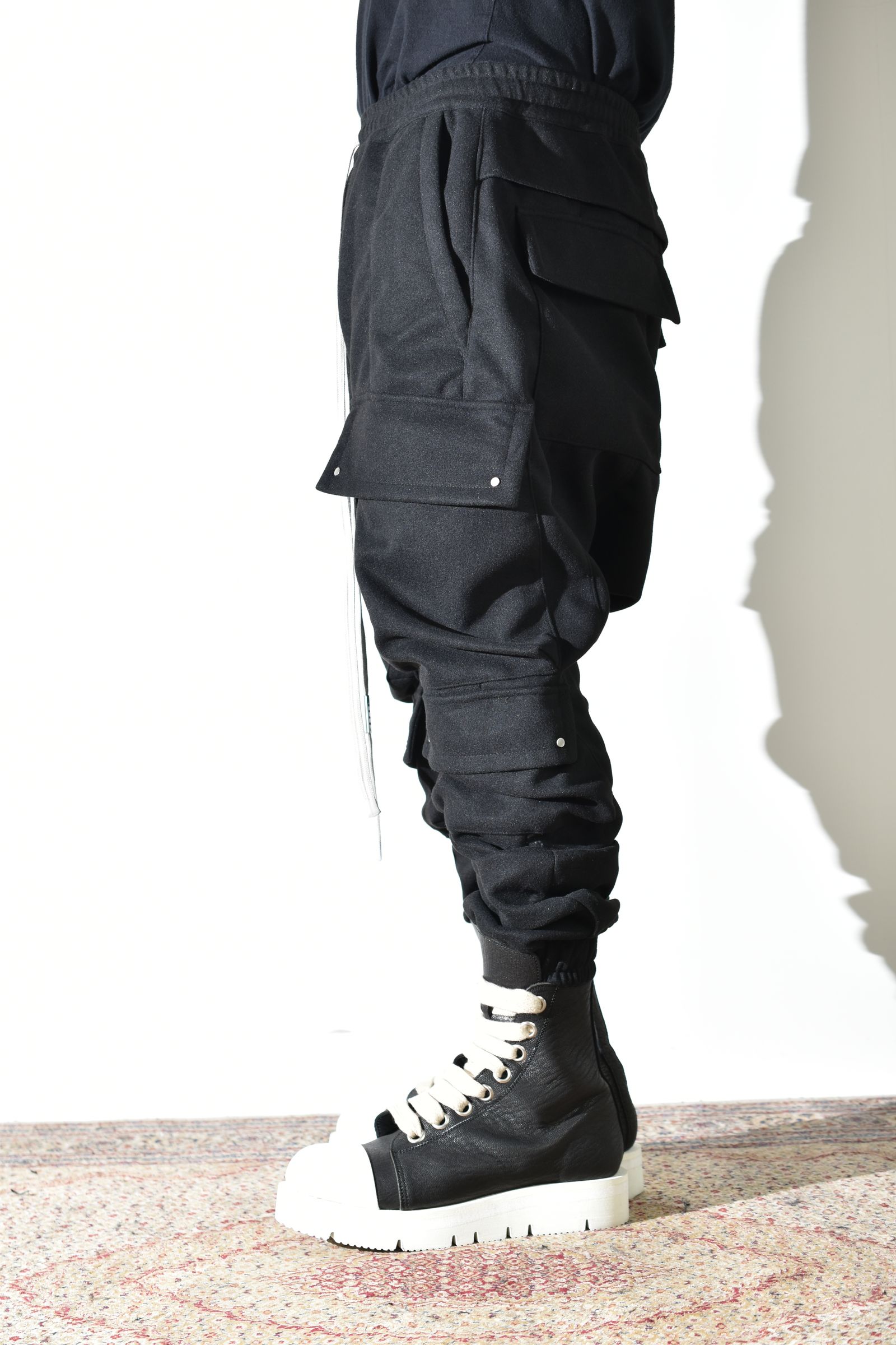 Knit Jersey Military Sarrouel Easy Pants"Black" / ニットジャージーミリタリーサルエルイージーパンツ"ブラック"