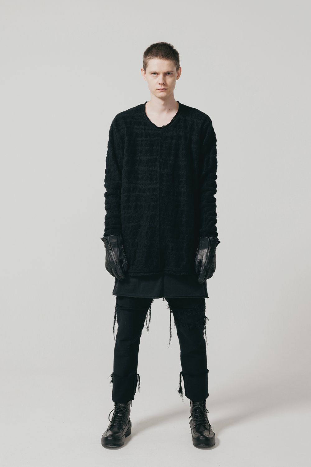 OVERSIZED LAYERED LONG SLEEVE T SHIRT"Black"/オーバーサイズドレイヤードロングスリーブTee"ブラック"