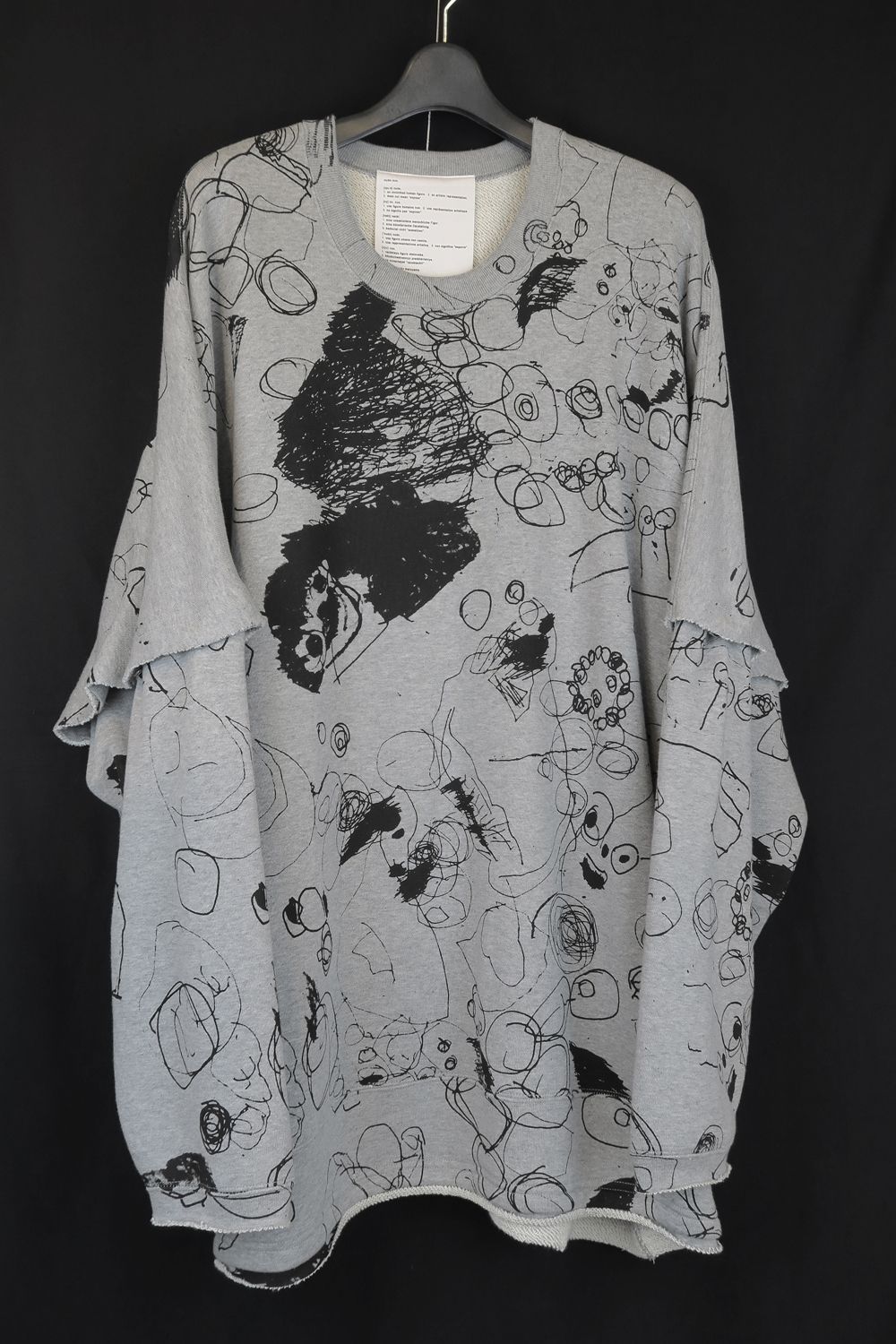 Sweat Oversize Print Pullover"Grey" / スウェットオーバープリントプルオーバー"グレー"