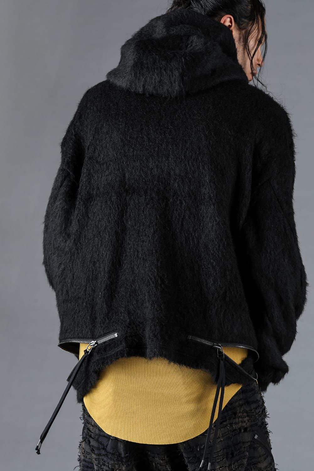 Alpaca Shaggy Oversized Hooded Pullover "Black"/アルパカシャギーオーバーサイズフーデッドプルオーバー"ブラック"