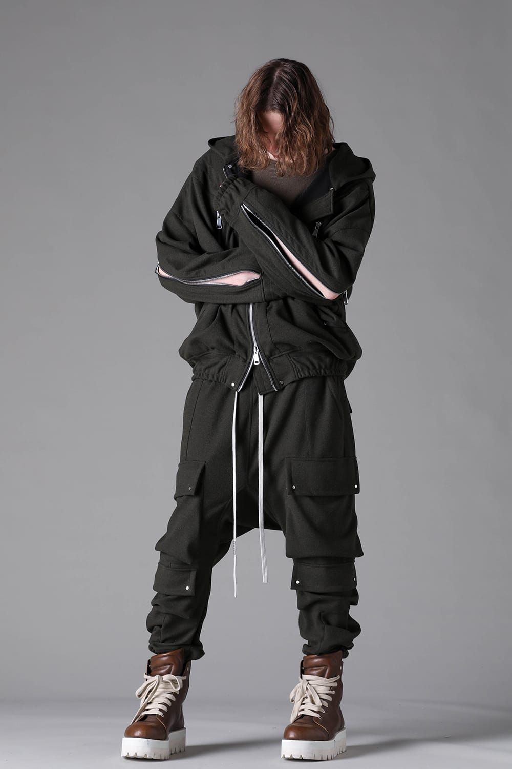 《2026AW先行予約》Knit Jersey Military Sarrouel Easy Pants"Black / Khaki" / ニットジャージーミリタリーサルエルイージーパンツ"ブラック / カーキ"