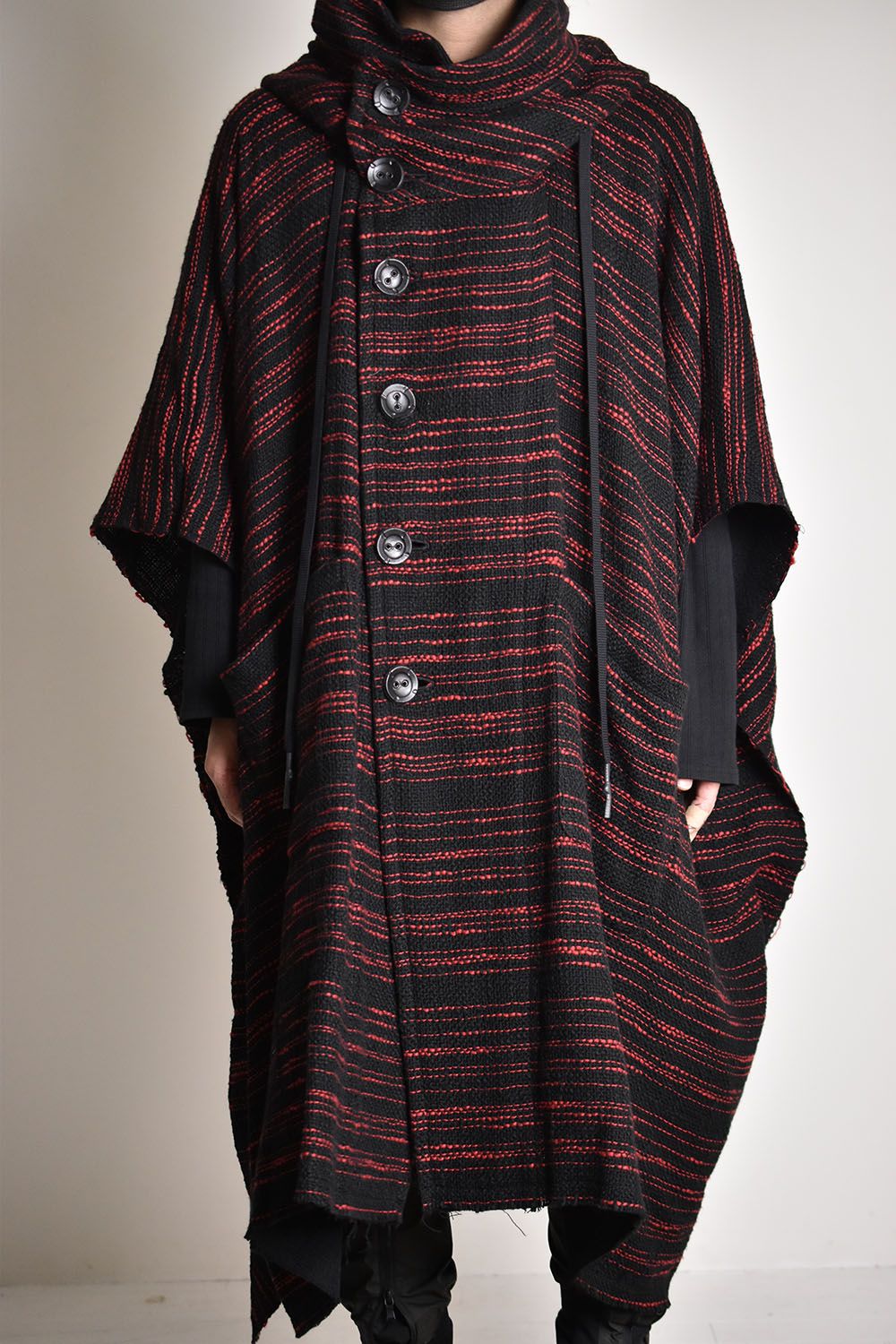 Reversible Poncho"Black,Red"/リバーシブルポンチョ"ブラック×レッド"