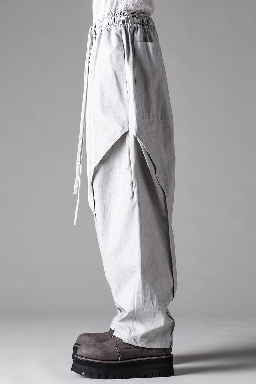 《2027SS先行予約》Sumi Dyed Side Tuck Tapared Pants"Grey / L.Grey" / 墨染サイドタックテーパードパンツ"グレー / ライトグレー"