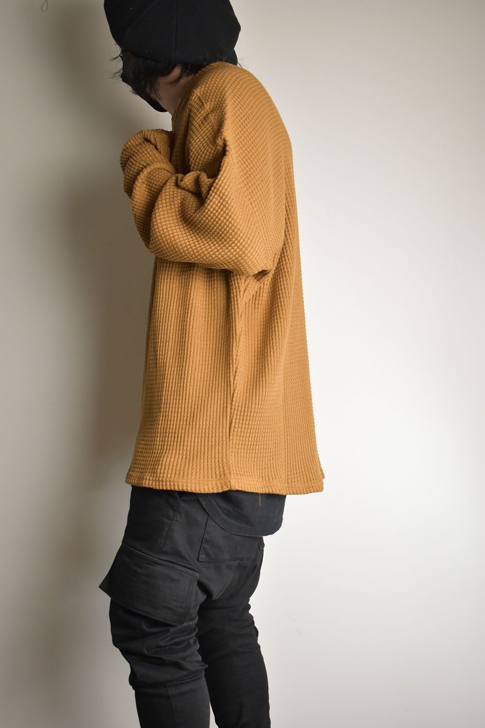 Heavy Waffle Over Size Top"Camel" / ヘビーワッフルオーバーサイズトップ"キャメル"