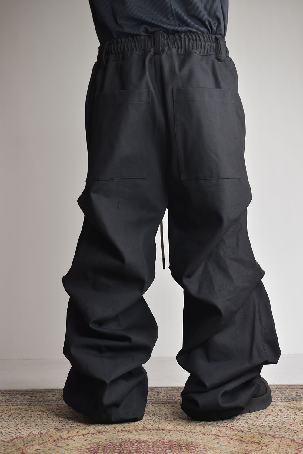 《2025AW先行予約》Denim Tuck Wide Pants"Black/Navy"/デニムタックワイドパンツ"ブラック/ネイビー"