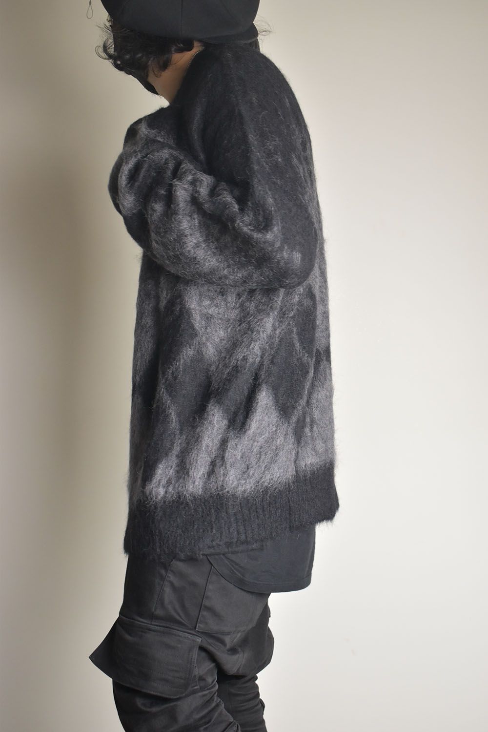 Mohair Alpaca Knit Pullover"Black Grap" / モヘアアルパカニットプルオーバー"ブラックグレープ"