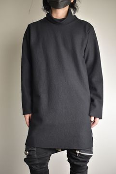 High Neck Long Pullover"Black"/ ハイネックロングプルオーバー"ブラック"