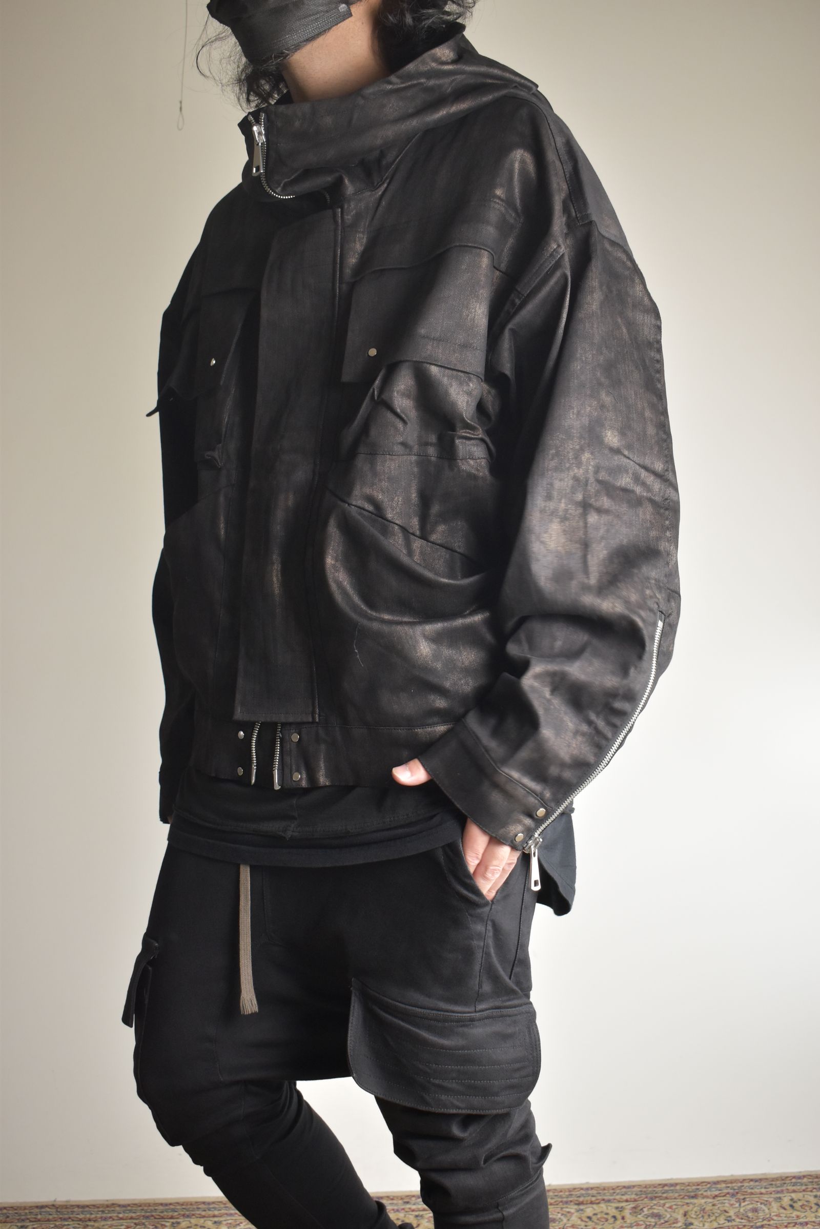 Metal Steam Camouflage Hooded Blouson"Black × Brown" / メタルスチームカモフラージュ フーデッドブルゾン"ブラック×ブラウン"