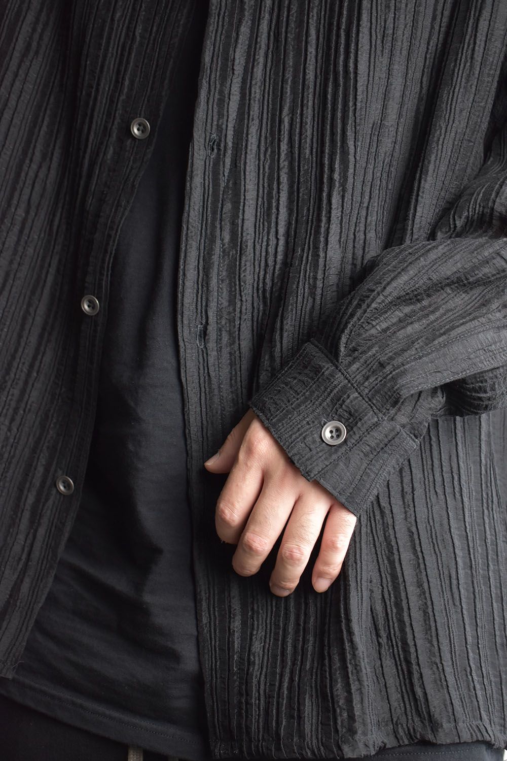 Sheer Yoryu Shirts"Black"/シアーシャツ"ブラック"