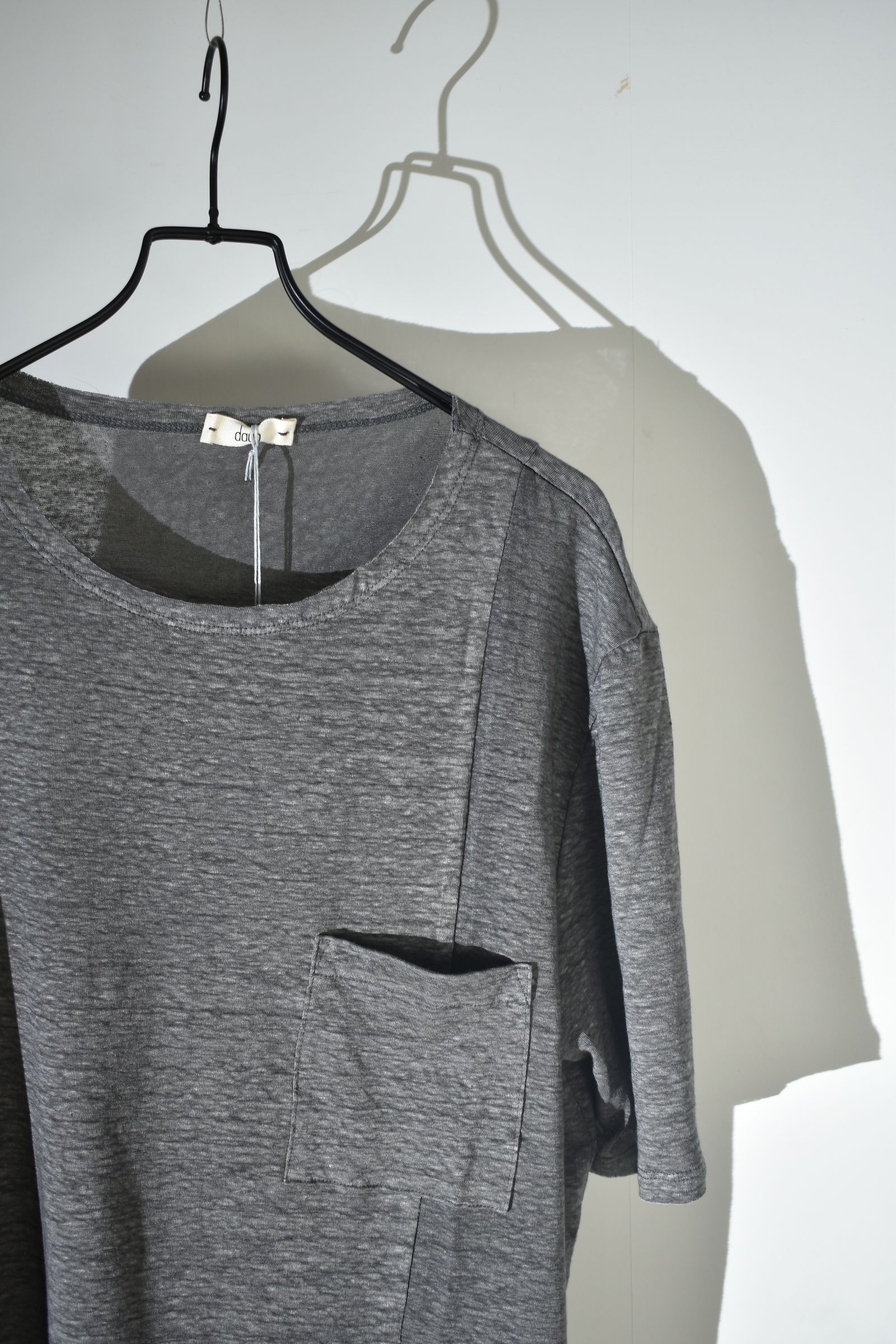 Side Panel Large Tee Shirts W/Pocket"Dark Grey" / サイドパネルラージTee"ダークグレー"
