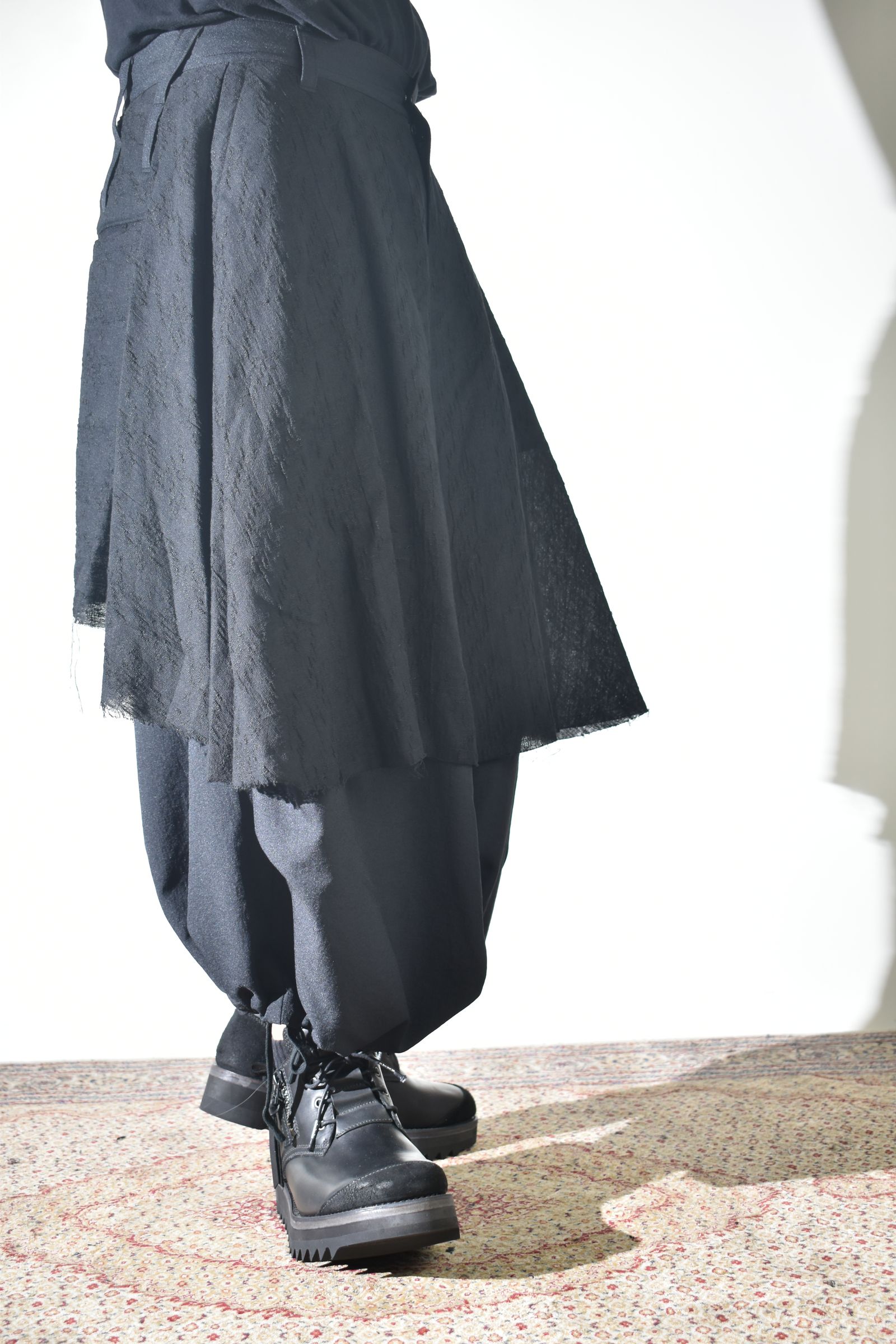 Layerd Wide Sarrouel"Black" /  レイヤードワイドサルエル"ブラック"
