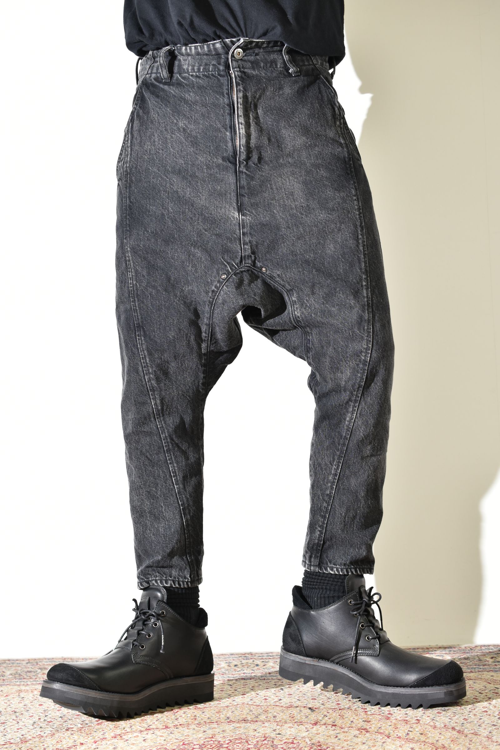 Sarrouel Denim Pants "Mist Bleach Black" / サルエルデニムパンツ "ミストブリーチブラック"