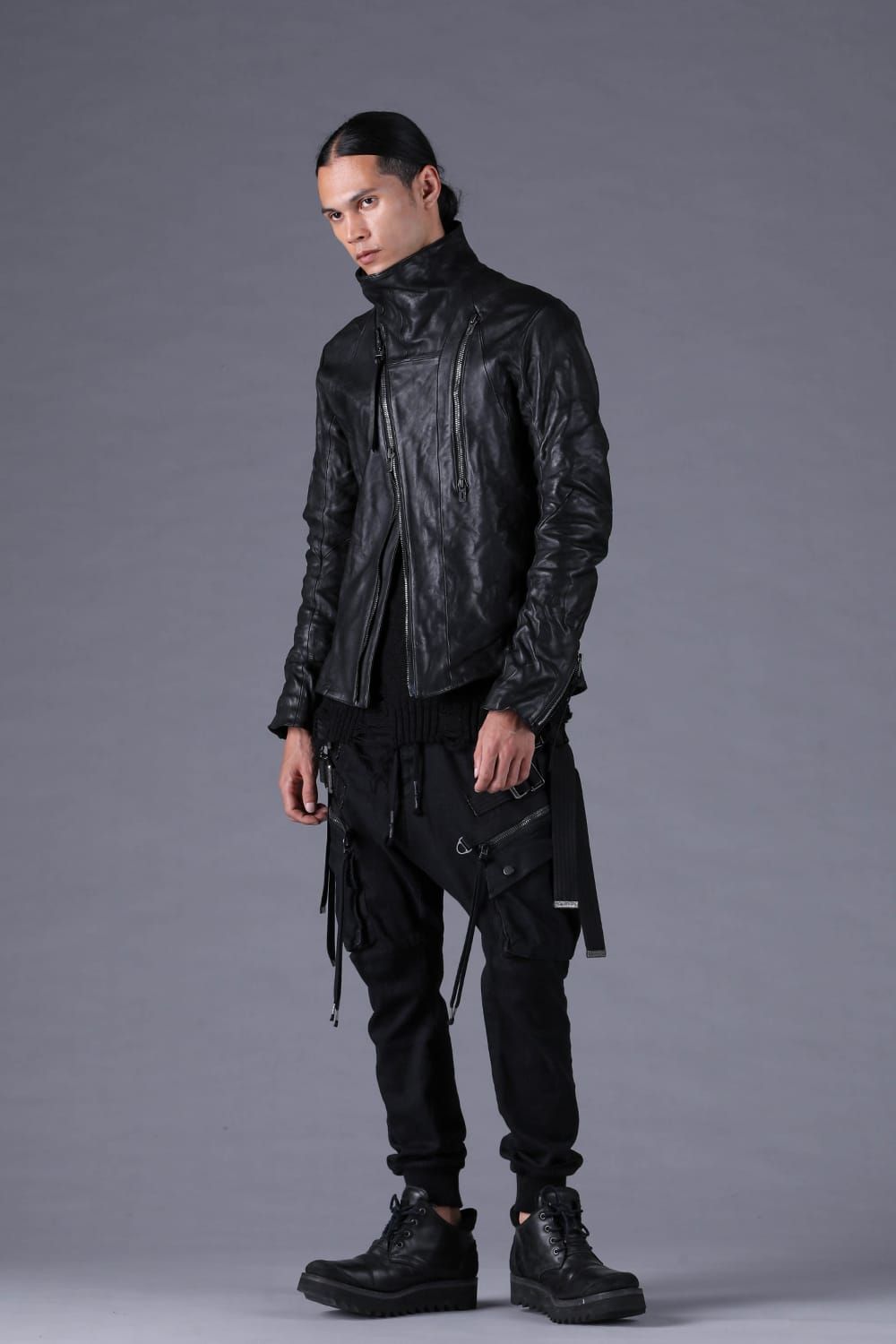 《2027SS先行予約分》Horse Leather High-Neck Jacket"Black" / ホースレザーハイネックジャケット"ブラック"