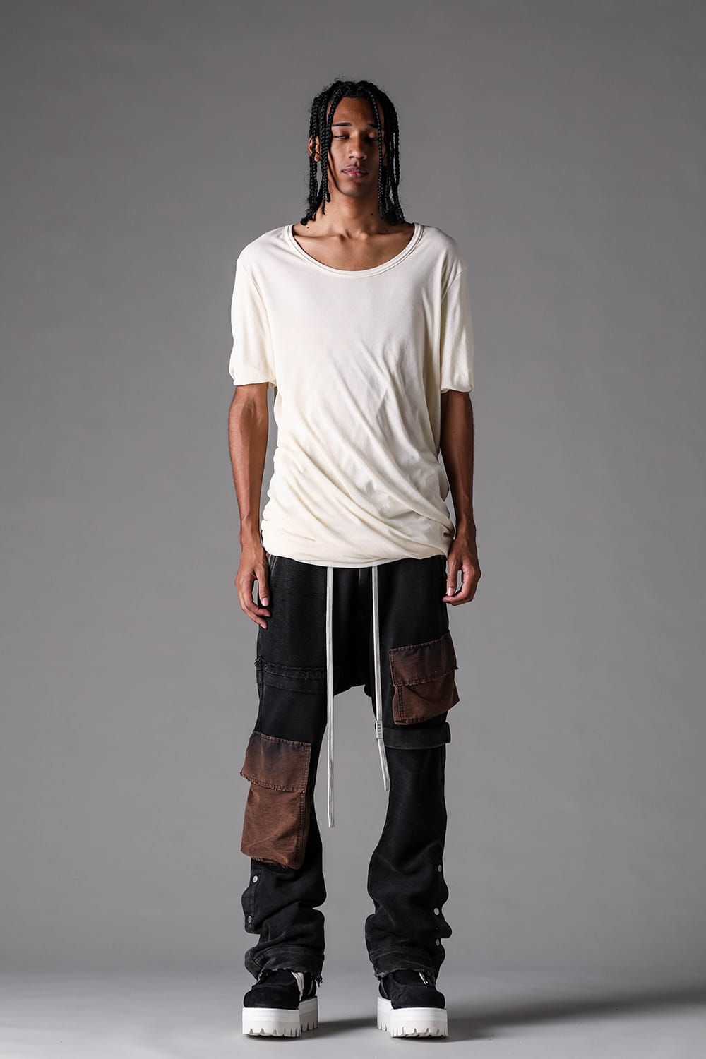 《2027SS先行予約》Sheer High Twist Rib Double Layered Tee "Black / L.Beige / L.Grey / D.Grey" / シアーハイツイストリブレイヤードTee"ブラック /ライトベージュ /ライトグレー/ ダークグレー"