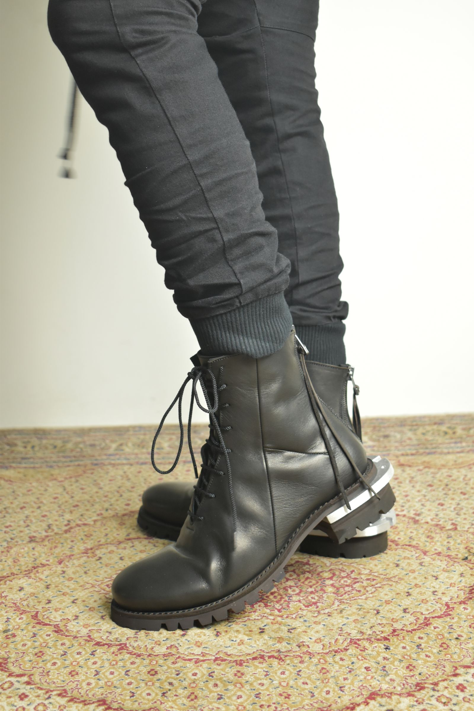 Metal Heel Balmoral Back Zip Boots"Teacore Black" / メタルヒールバルモラルバックジップブーツ"ティーコアブラック"