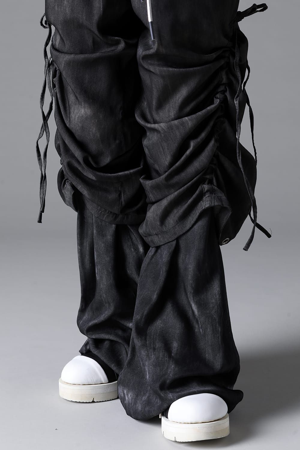 《2026SS先行予約》Layerd Gather Wide Pants"Black / Uneven D.Grey / Uneven Grey" / レイヤードギャザーワイドパンツ"ブラック/アンイーブンダークグレー/アンイーブングレー"