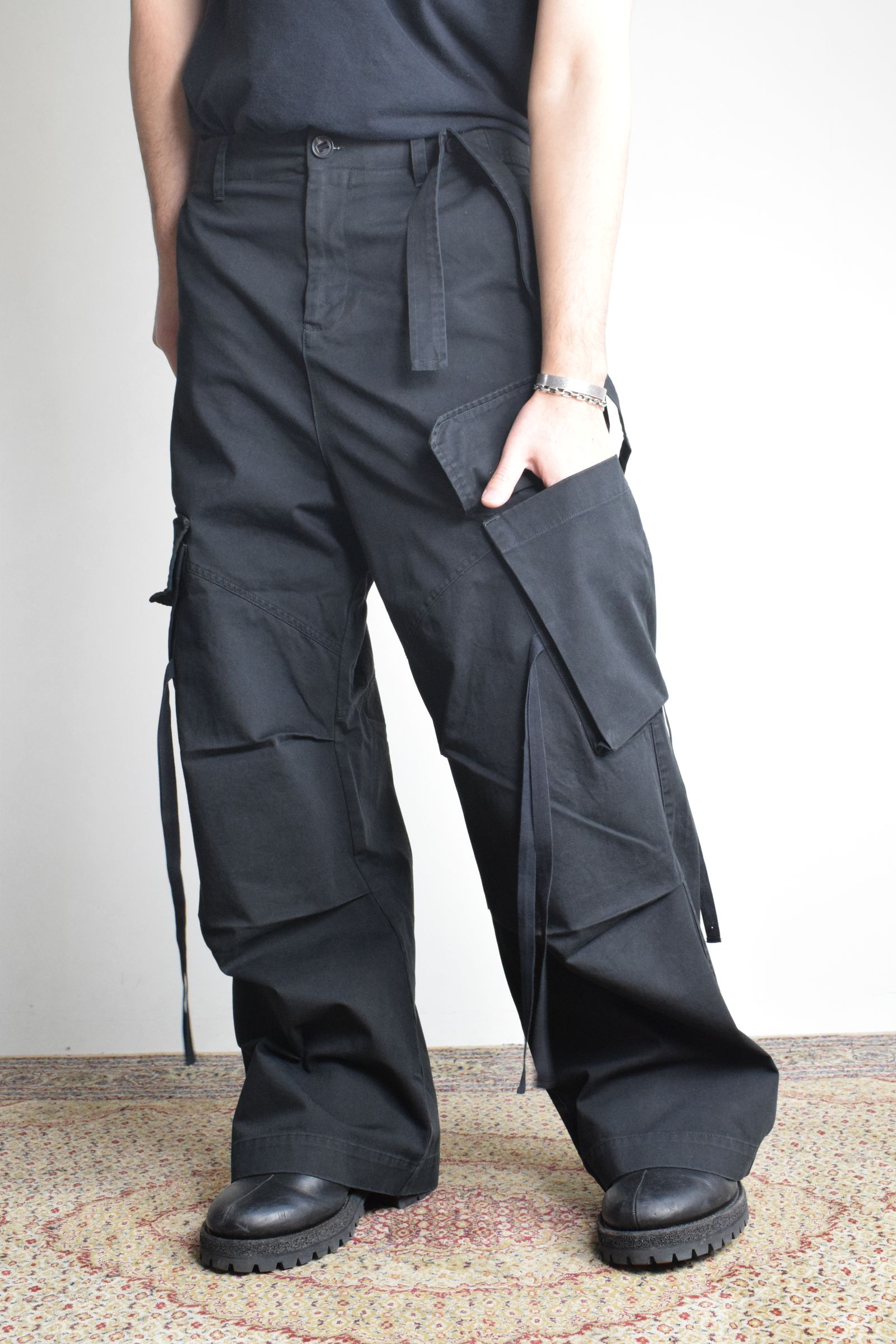 Cargo Flared pants"Black" / カーゴフレアパンツ"ブラック"
