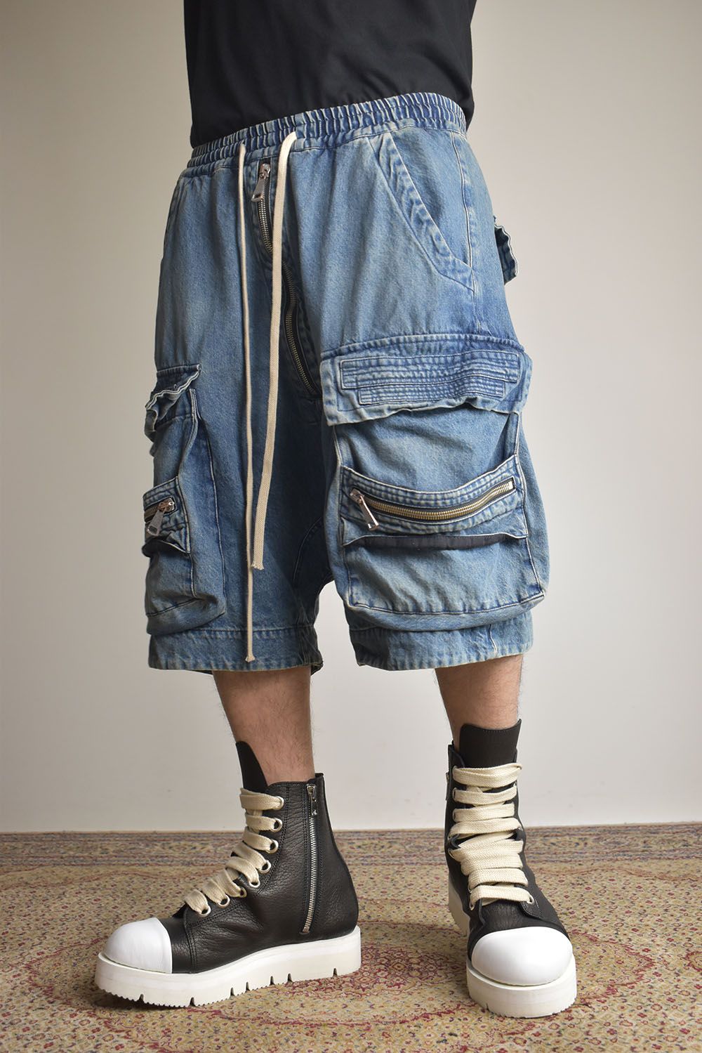 Vintage Denim Military Shorts"Blue" / ヴィンテージデニムミリタリーショーツ"ブルー"