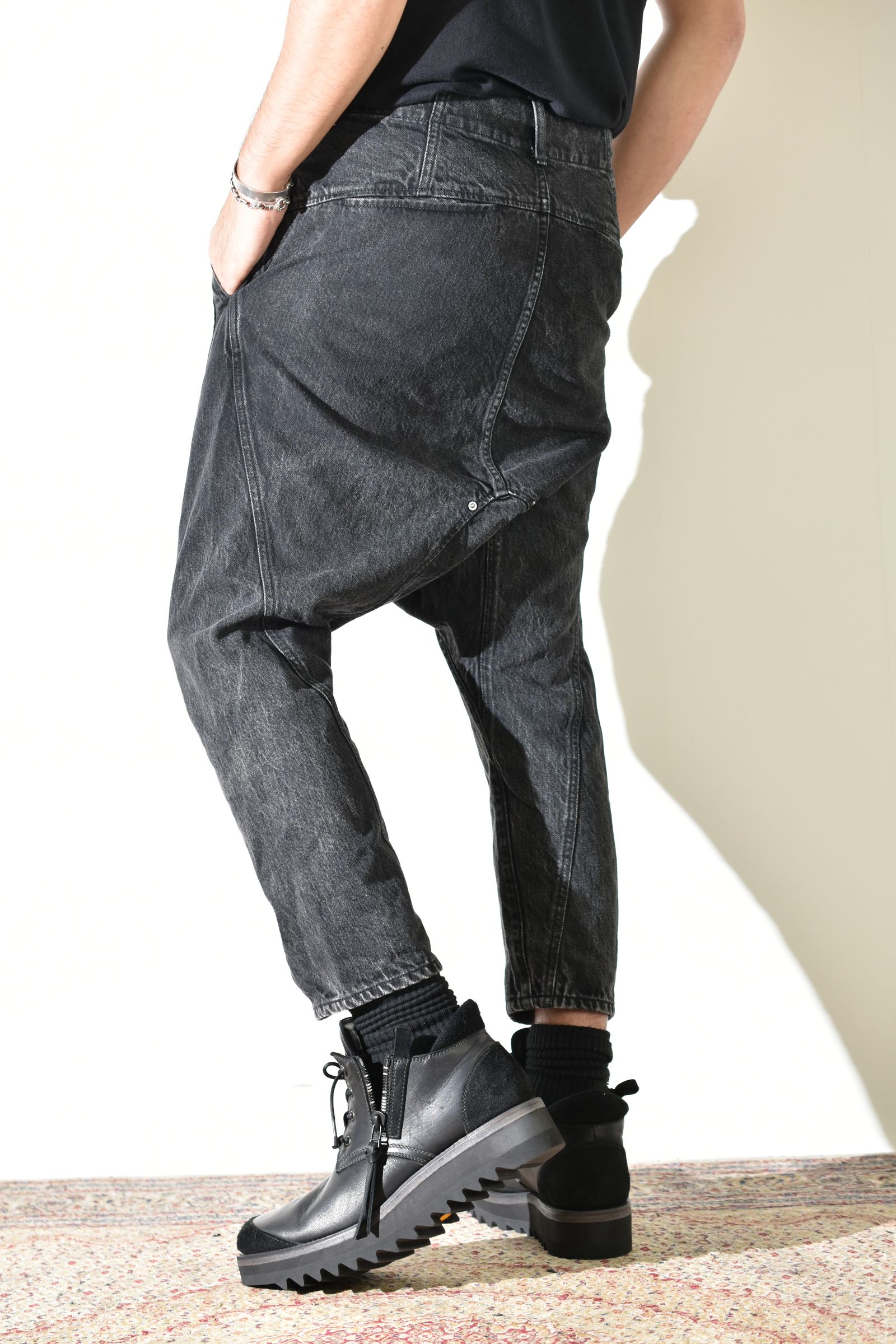 Sarrouel Denim Pants "Mist Bleach Black" / サルエルデニムパンツ "ミストブリーチブラック"
