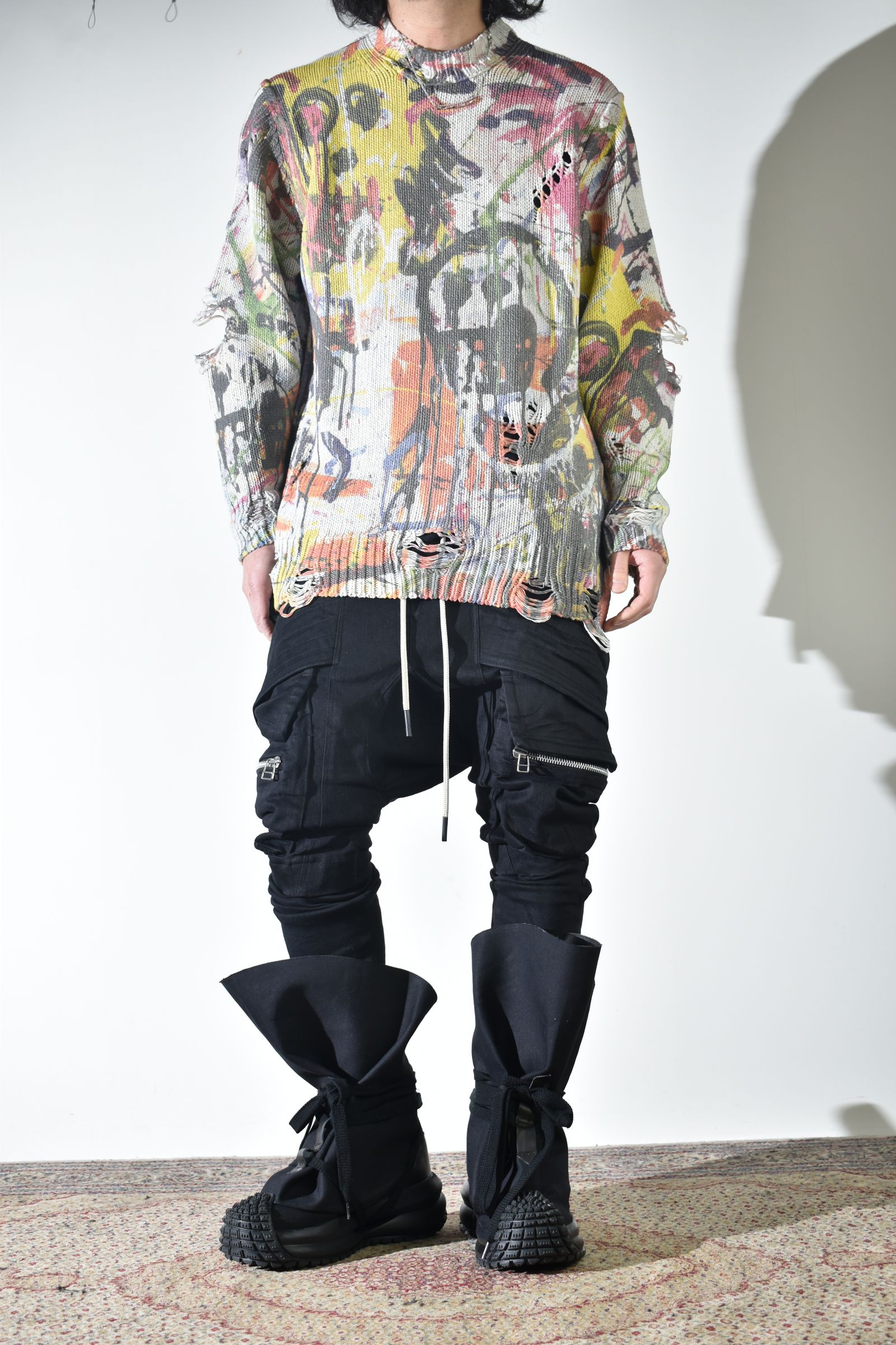 サルエルスキニーも合うサックブーツ