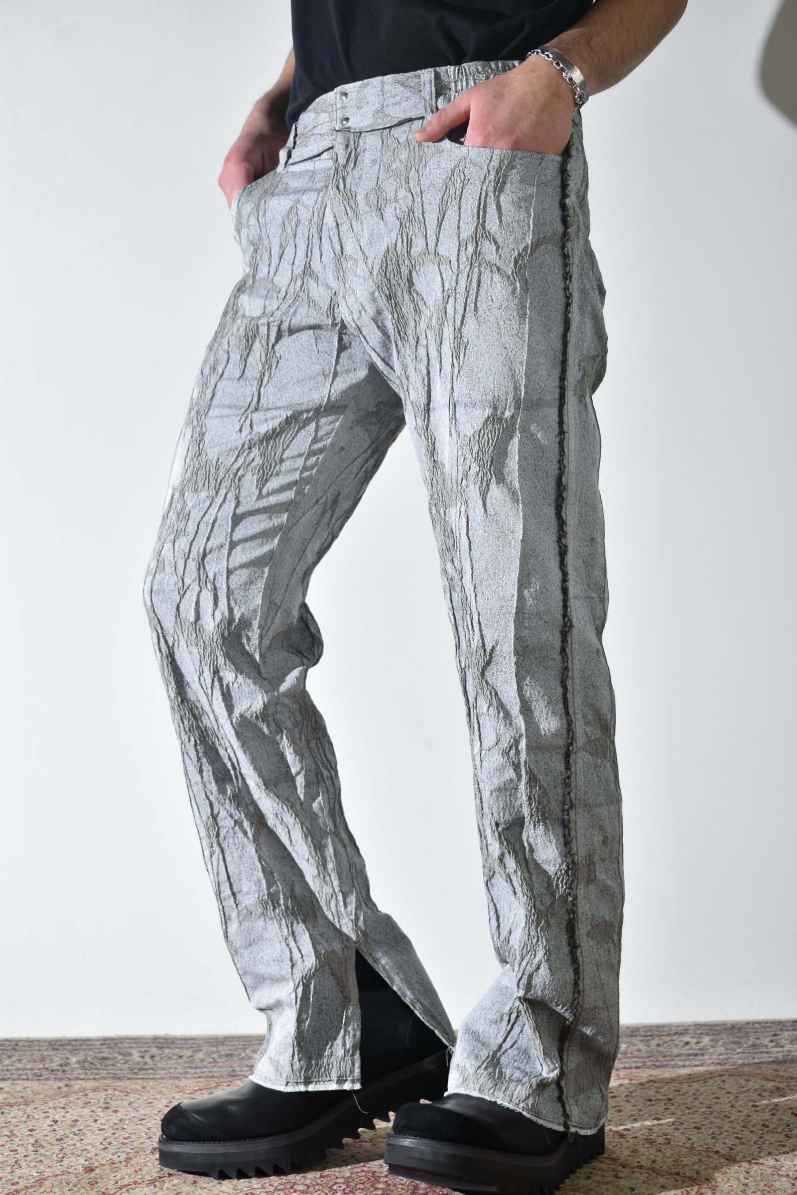 Semi Flared Pants "Ivy×Concrete" / セミフレアパンツ"アイボリー×コンクリート"