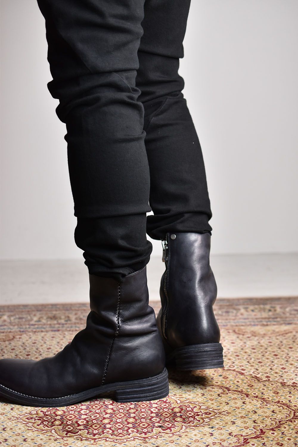 xx incarnation Itary Horse Garment Dye Side Zip Boot"Black"/イタリーホース製品染サイドジップブーツ"ブラック"