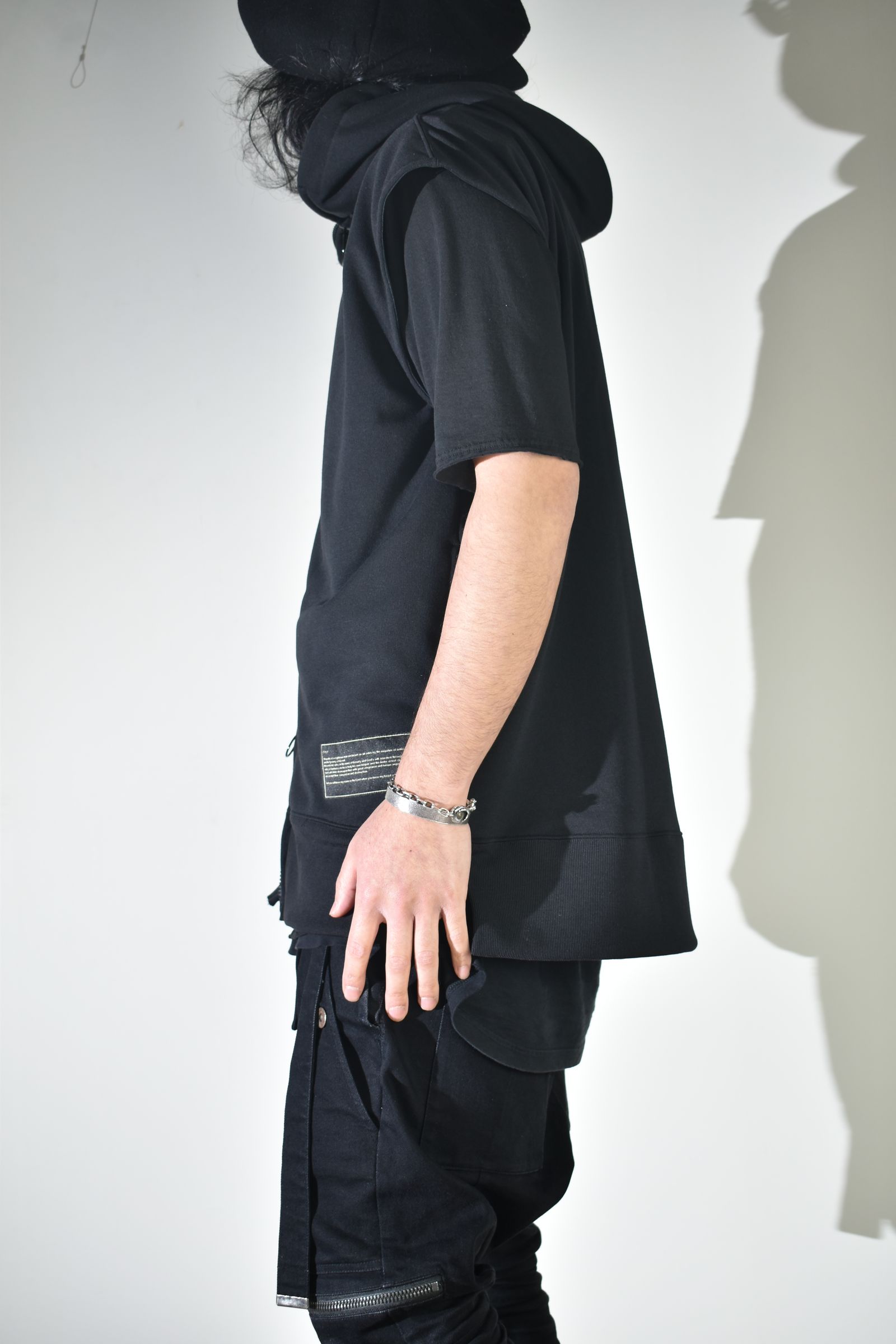 No Sleeve Zip Hoodie"Black" / ノースリーブジップフーディ"ブラック"