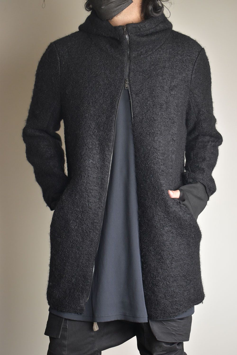 Mohair Knit Zip Hoodie "Black" / モヘアニットジップフーディ"ブラック"
