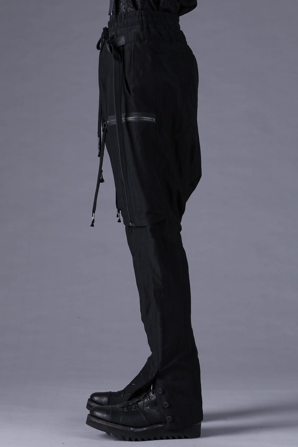 《2027SS先行予約分》Scar Stripe Jacquard Slim Sarrouel Cargo Pants"Black" / スカーストライプジャガードスリムサルエルカーゴパンツ"ブラック"