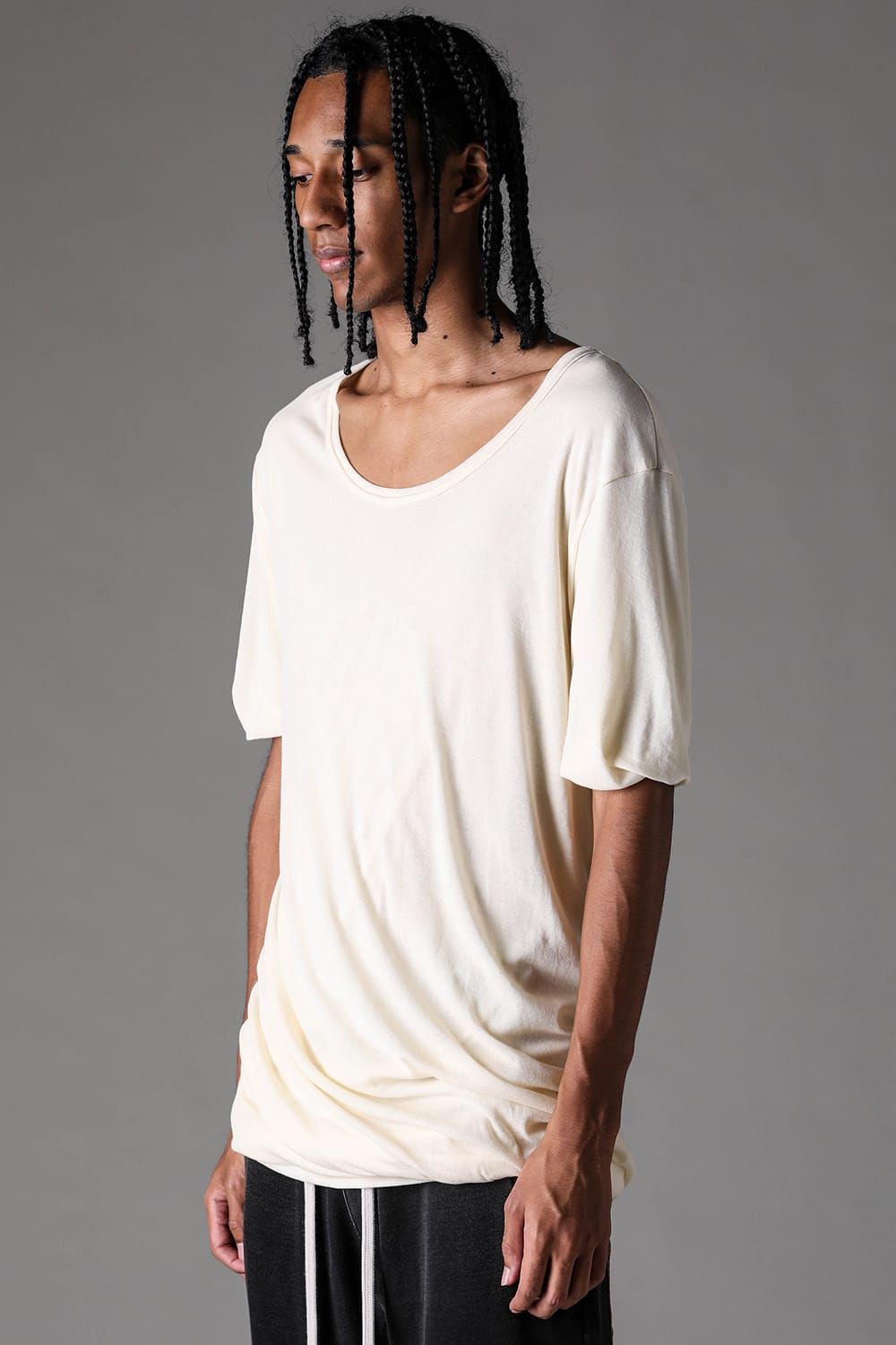 《2027SS先行予約》Sheer High Twist Rib Double Layered Tee "Black / L.Beige / L.Grey / D.Grey" / シアーハイツイストリブレイヤードTee"ブラック /ライトベージュ /ライトグレー/ ダークグレー"