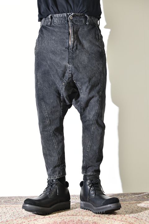 Sarrouel Denim Pants "Mist Bleach Black" / サルエルデニムパンツ "ミストブリーチブラック"