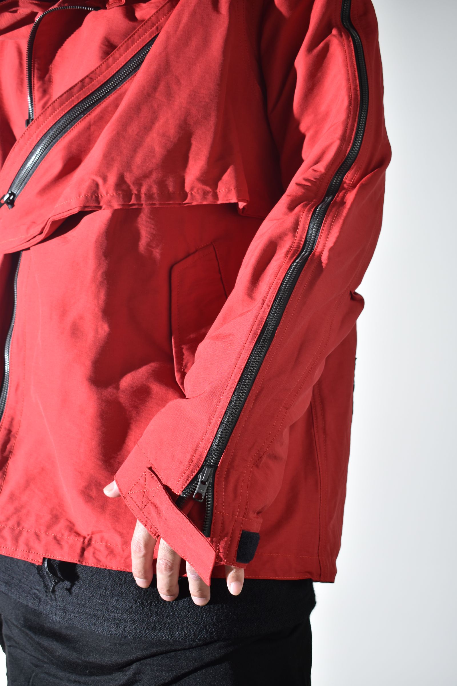 Multi Zip Short Mods Coat"Red" / マルチジップショートモッズコート"レッド"